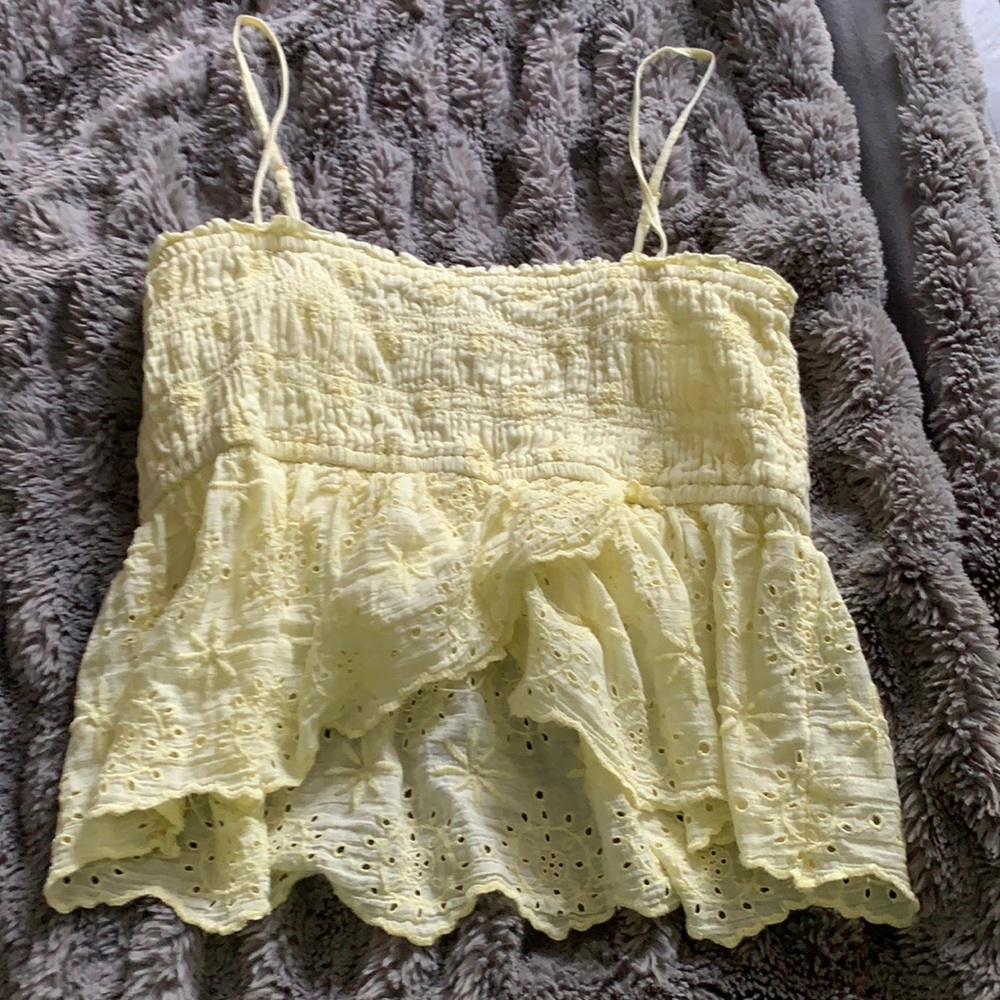 Yellow smocked tank